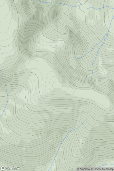 Thumbnail image for Y Gribin [Bala to Welshpool] [SH843177] showing contour plot for surrounding peak